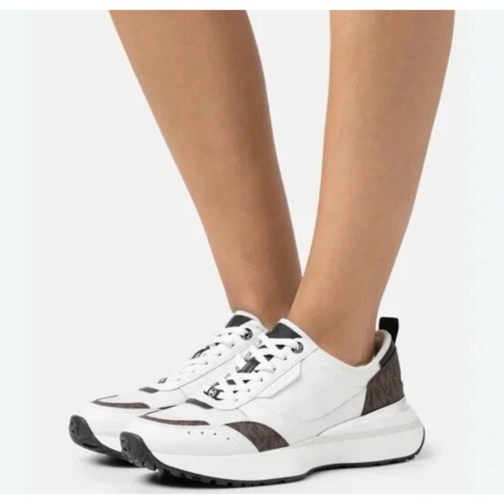 Michael Kors Flynn Trainer Sneakers Brown Multi Size 6